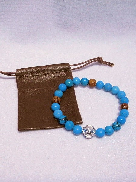 star cross ball bracelet (wood&turquoise)