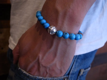 star cross ball bracelet (wood&turquoise)