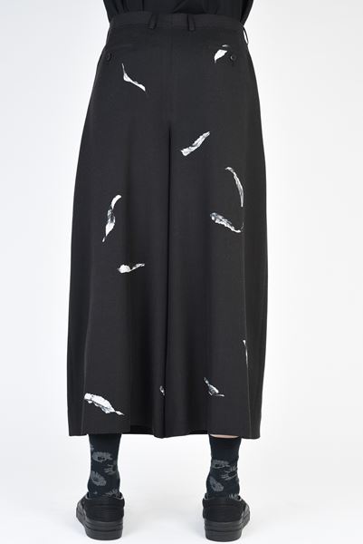 2TUCK CROPPED WOOL GABARDINE INKJET (FALLEN LEAVE)