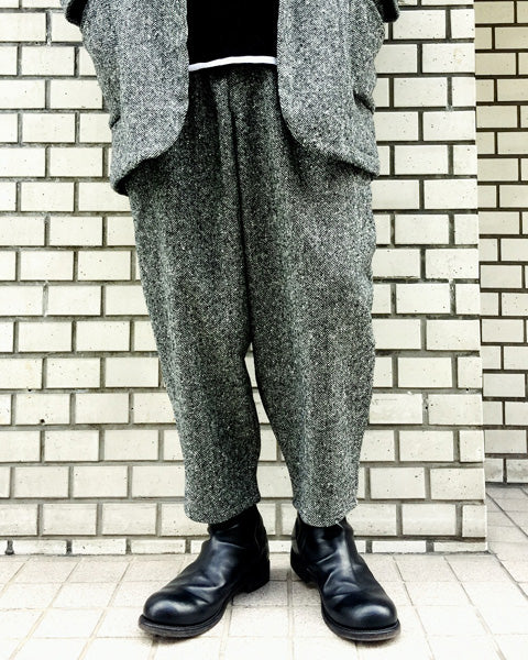 BALLON PANTS CROPPED HERRINGBONE TWEED