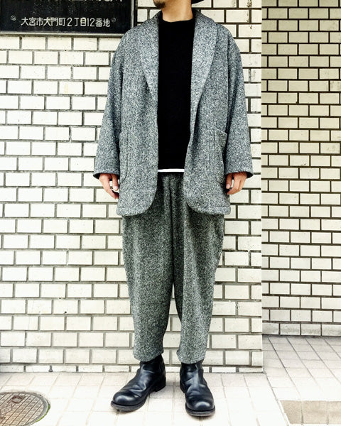 SHORT COAT HERRINGBONE TWEED