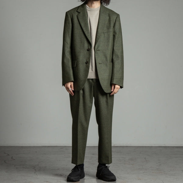 FRONT PLEATS PEGTOP ORGANIC WOOL JAPAN FLANNEL