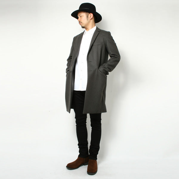 カシミヤ混平二重メルトン チェスターコート