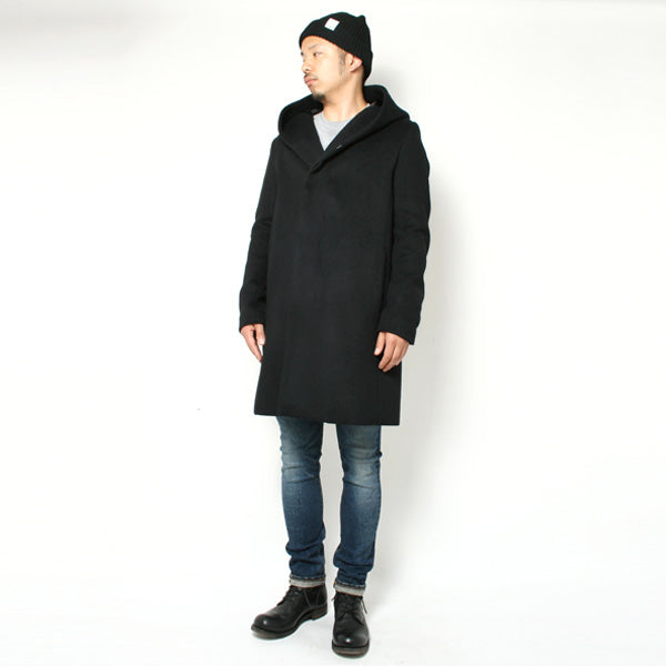 カシミヤ混二重織ビーバー フーデッドコート
