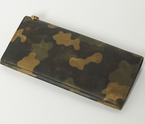 CAMOUFLAGE LEATHER LONG WALLET