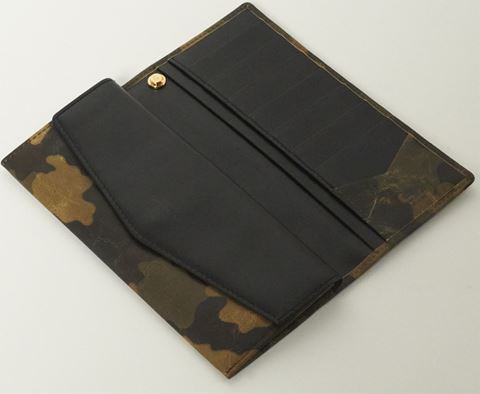CAMOUFLAGE LEATHER LONG WALLET