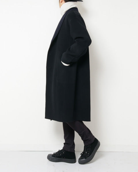 カシミヤ混ダブルフェイスビーバー ラウンドカラーコート