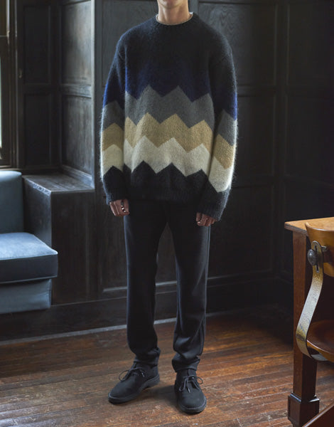 モヘアシャギーニット クルーネックプルオーバー