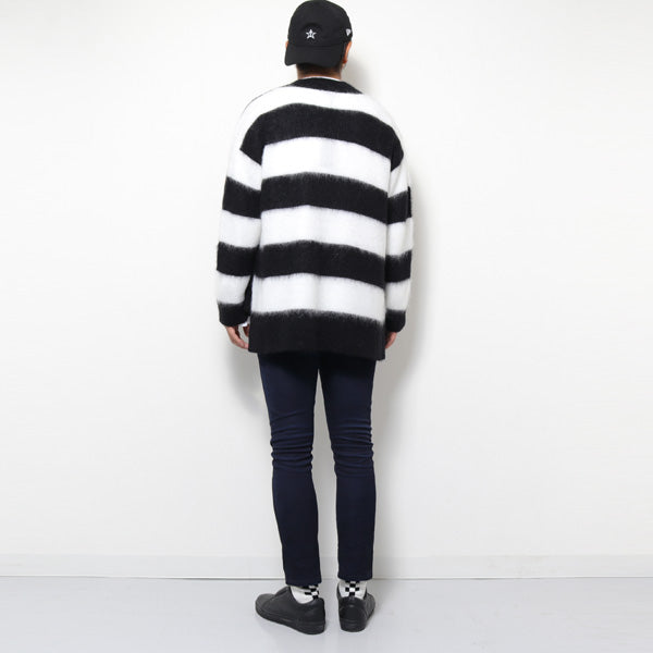 MOHAIR SWITCH BORDER KNIT CARDIGAN