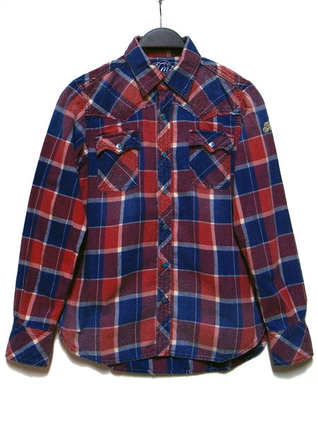 L/SL INDIGO CHECK SHIRTS