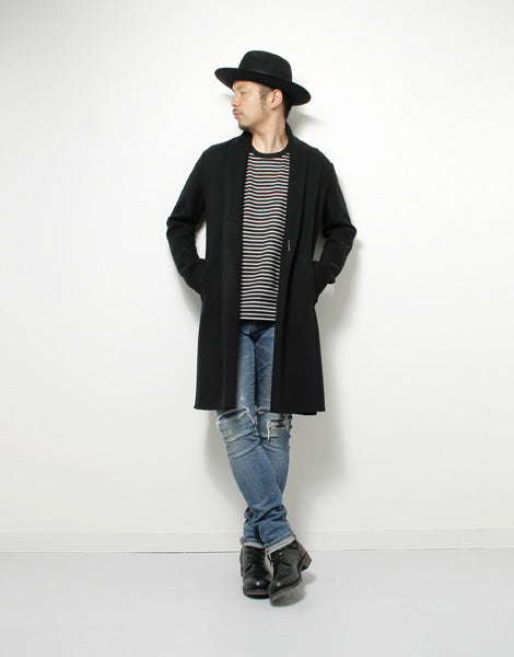 カシミヤ混ストレッチメルトン ストールコート