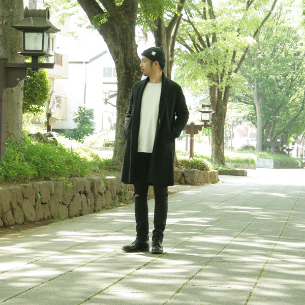 カシミヤ混ストレッチメルトン ストールコート