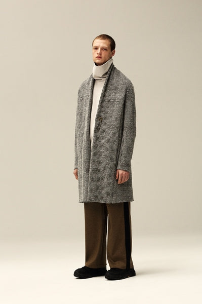 W/Ap/Peニットツイード ストールコート