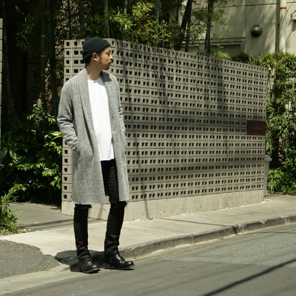 W/Ap/Peニットツイード ストールコート