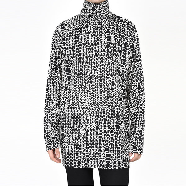 HIGH NECK BIG T-SHIRT INKJET KNIT