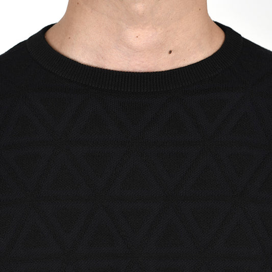TRIANGLE KNIT CREW NECK PULLOVER