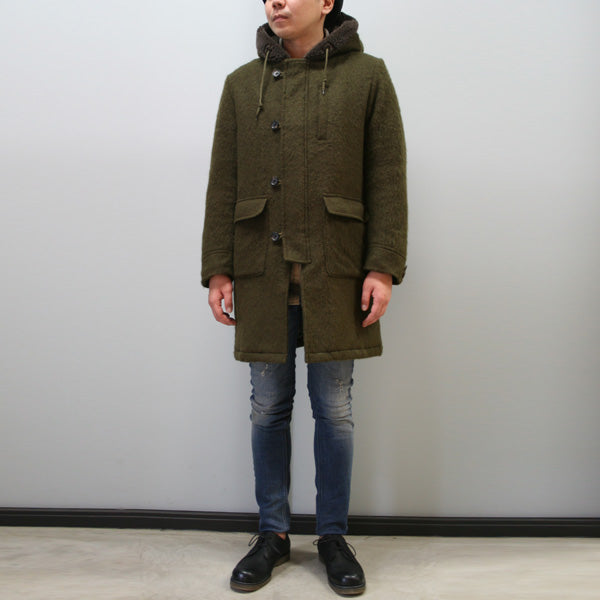 WOOL MOHAIR x SHAGGY フーデッドコート