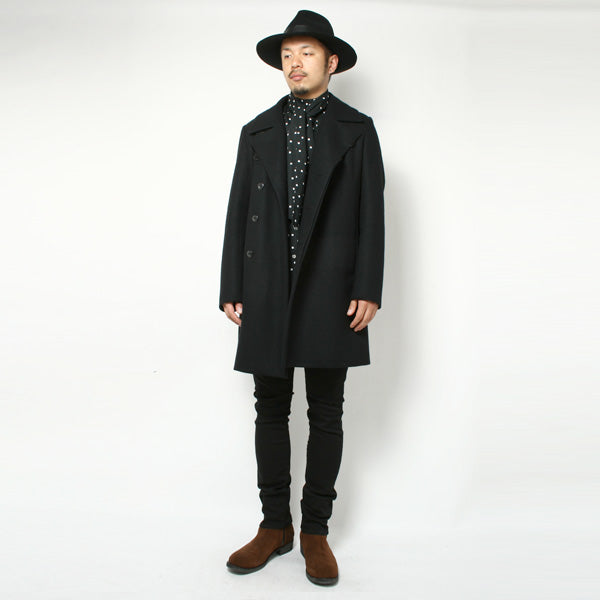 カシミヤ混ニットフラノ 3レイヤー ロングコート