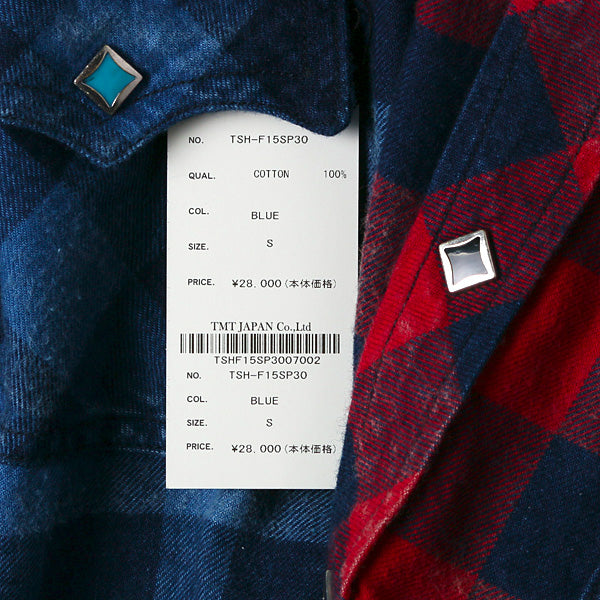 L/SL INDIGO FLANNEL CHECK SHIRT