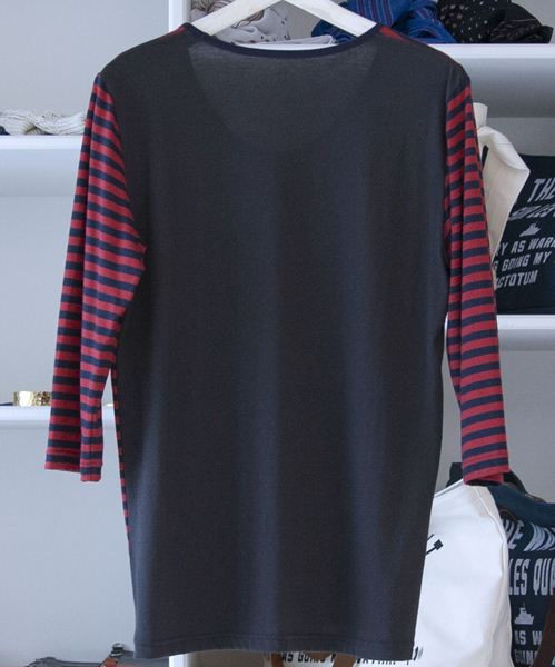 BASIC ボーダークルーネック 7分袖