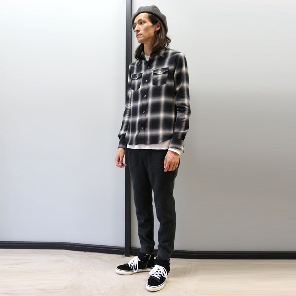 WOOL MILLED WASHER RIB PANTS