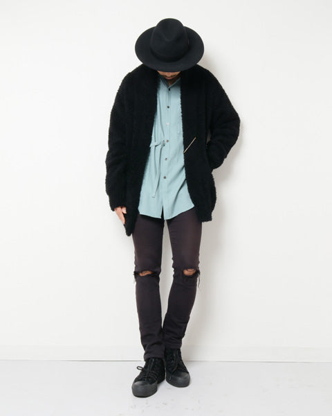 モールニット ストールカラーカーディガン