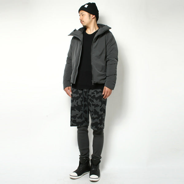 プリントカシミヤ混ニットフラノ サルエルハーフパンツ