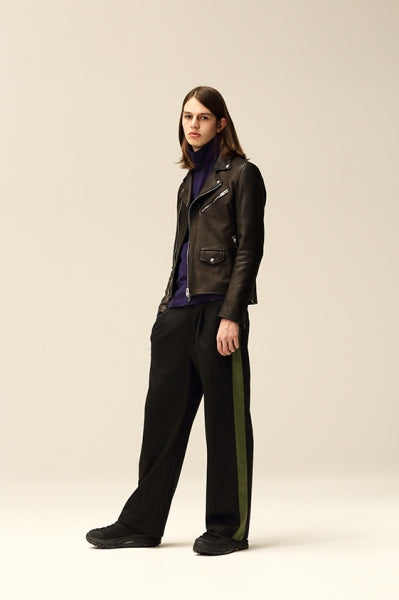 ウールフランネルスムース ワンタックワイドパンツ