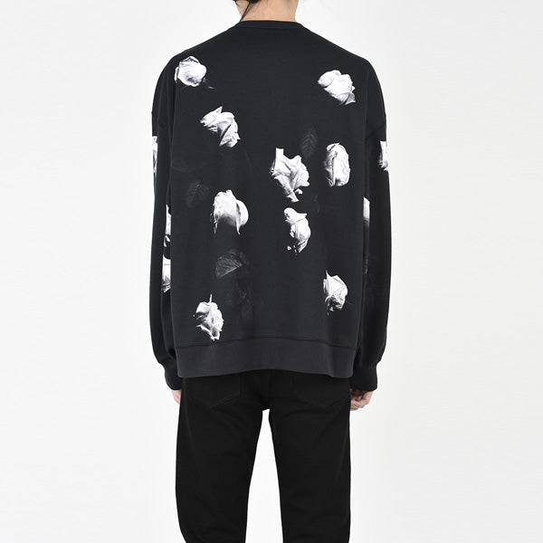 LOOP BACK CLOTH INKJET ROSE PHOTO PULLOVER