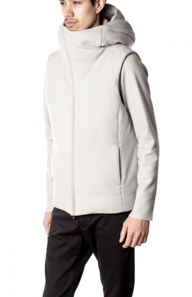 カシミヤ混ニットフラノ ダウンベスト