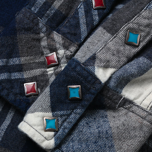 L/SL FLANNEL INDIGO CHECK SHIRT
