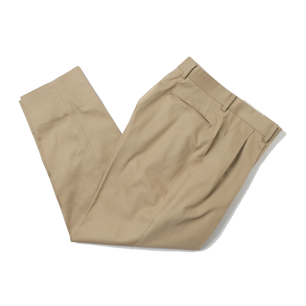 FRENCH ARMY CHINO 2-TUCK WIDE TAPERED SLACKS