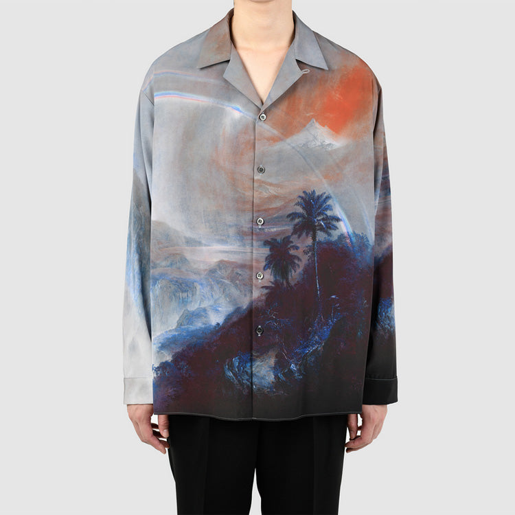 DECHINE OPEN COLLAR SHIRT INKJET (RAINY SEASON)