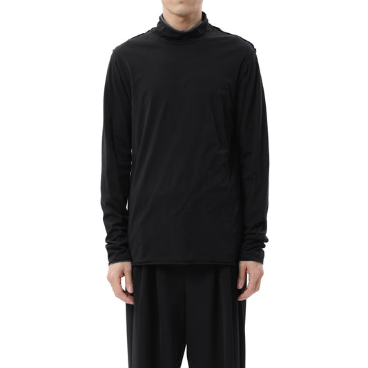 80/2 TIGHT TENSION JERSEY LAYERED HIGH NECK L/S TEE