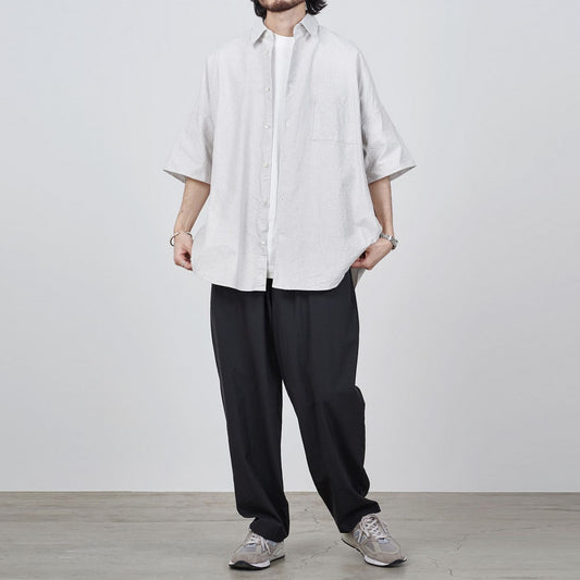 marka-WIDE SHIRT S/S ORGANIC COTTON OXFORD STRIPE
