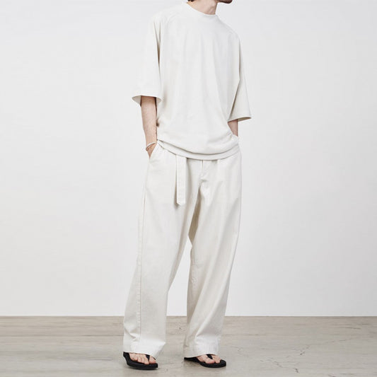 marka-BELTED PANTS ORGANIC COTTON HIGH TWIST TWILL