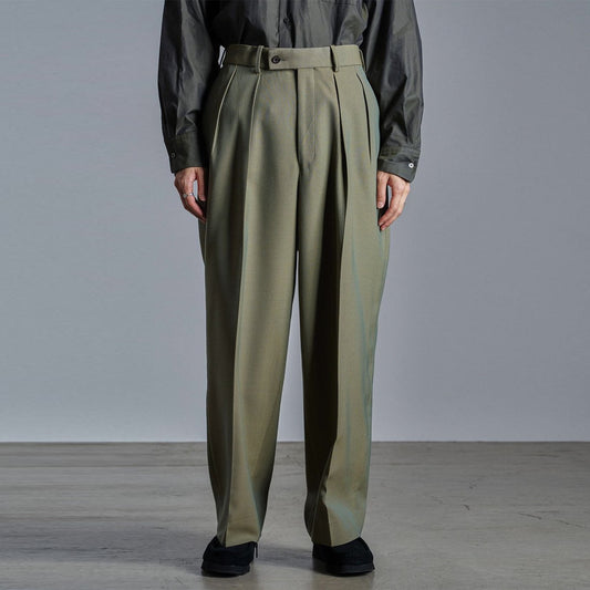 DOUBLE PLEATED TROUSERS ORGANIC WOOL SURVIVAL CLOTH