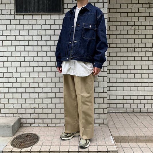 FRENCH ARMY CHINO 1-TUCK BAGGY SLACKS