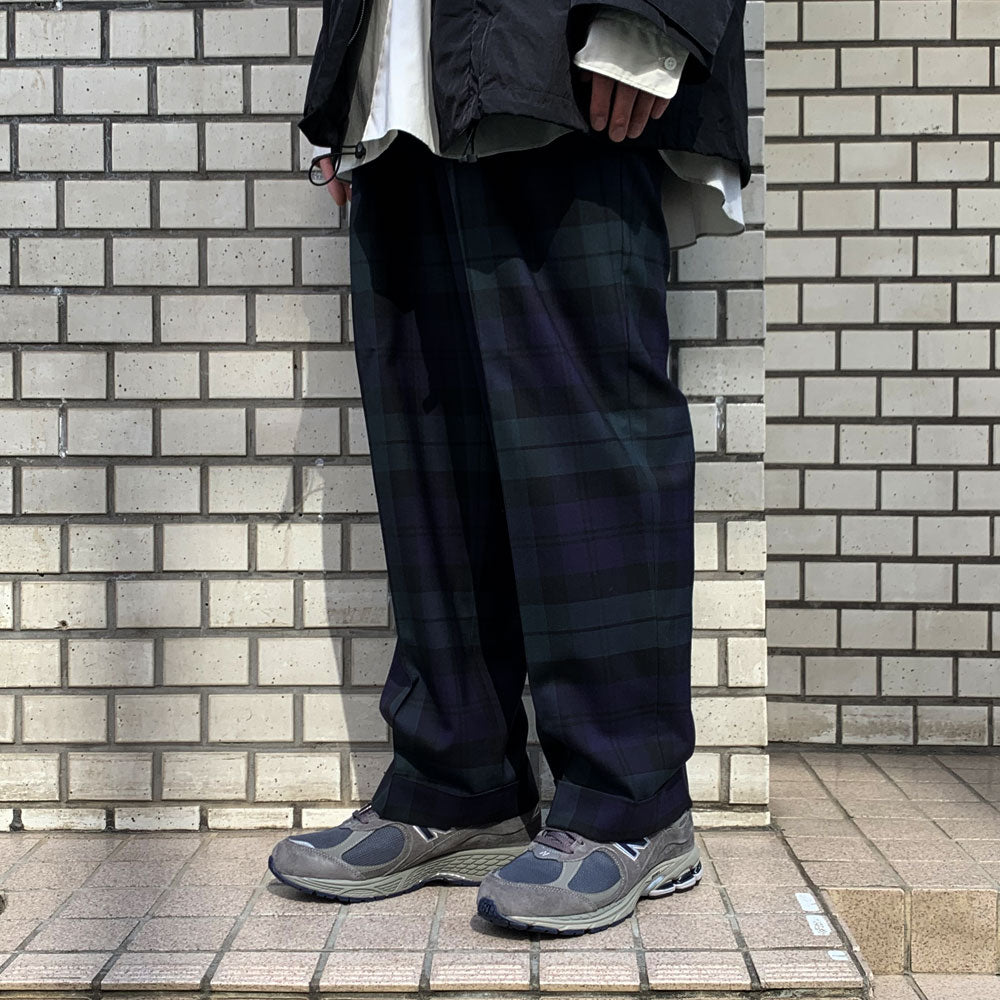 DOUBLE PLEATED CLASSIC WIDE TROUSERS ORGANIC WOOL TROPICAL