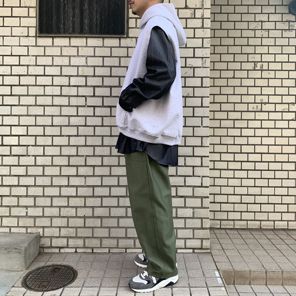 NO-SLEEVE HUGE PARKA ORGANIC COTTON HEAVY FLEECE