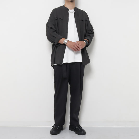 RY/NY LAWN OVERSIZED BAND COLLAR L/S SHIRT