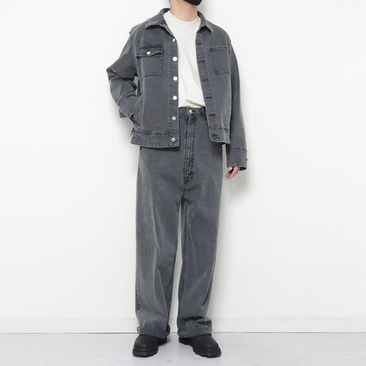 HAUSER Super Wide Denim Pants (Fade Gray)