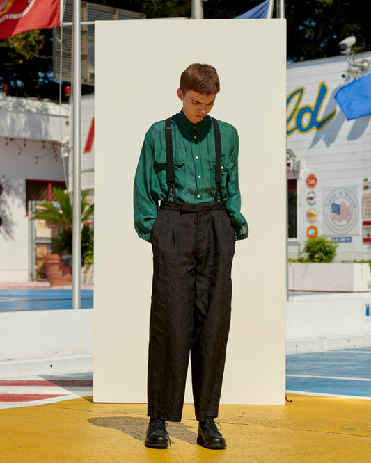 OFFICER PANTS 2TUCK WIDE ORGANIC RAMIE OX