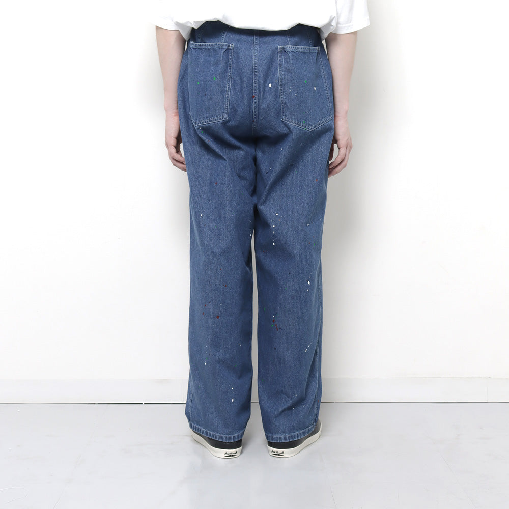 M-35 PAINTED PANTS 10oz ORGANIC COTTON INDIGO DENIM