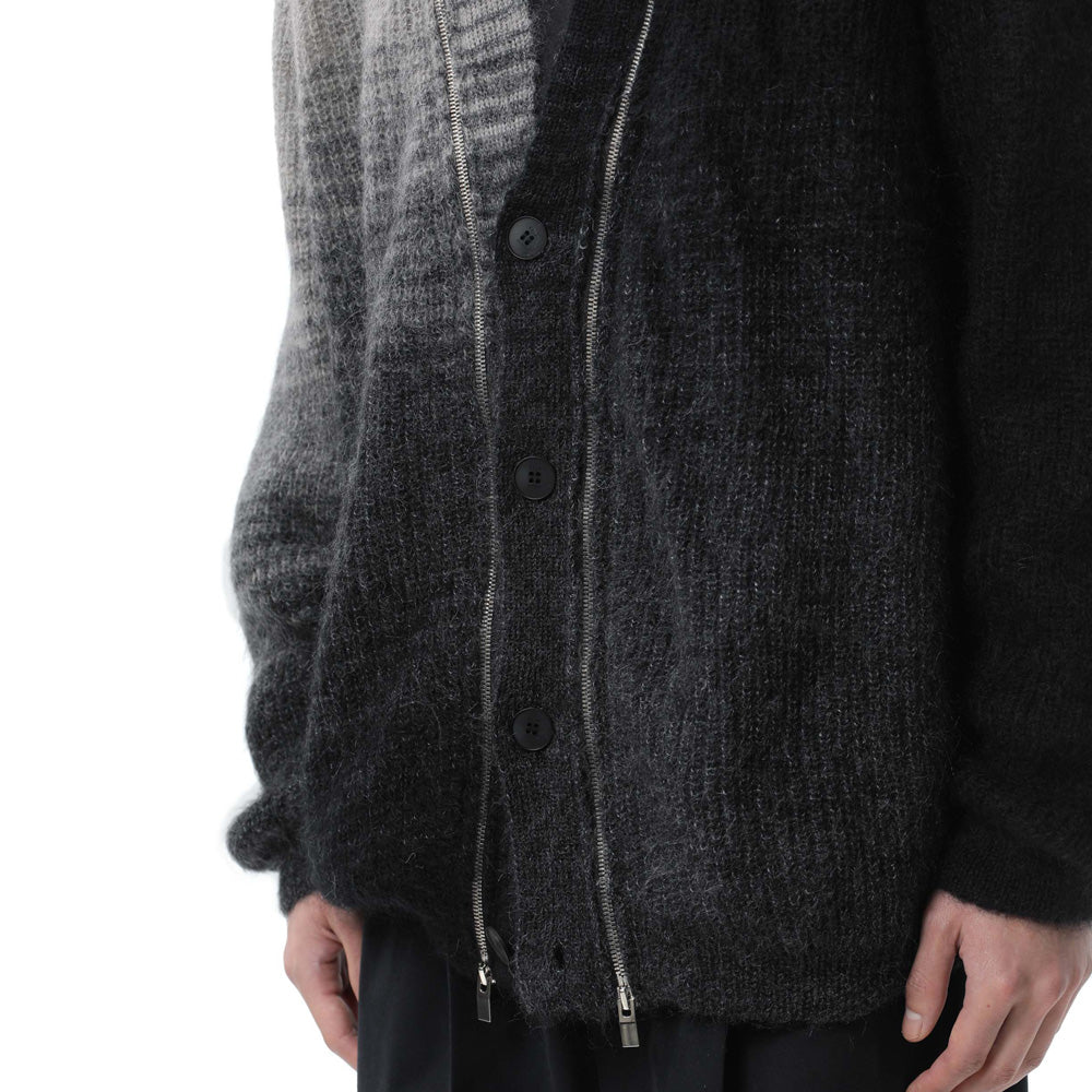 WO/NY MOHAIR GRADATION ZIP CARDIGAN