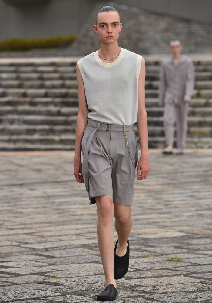 WO/TA WASHABLE TROPICAL BELTED SHORTS