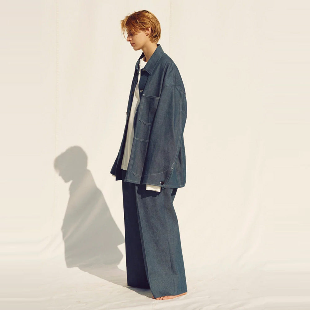 SHUTTLE DENIM 1-TUCK BAGGY SLACKS