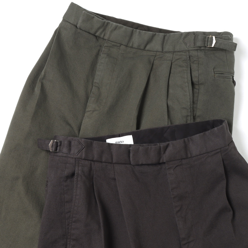 OFFICER PANTS 2TUCK WIDE ORGANIC COTTON DRILL