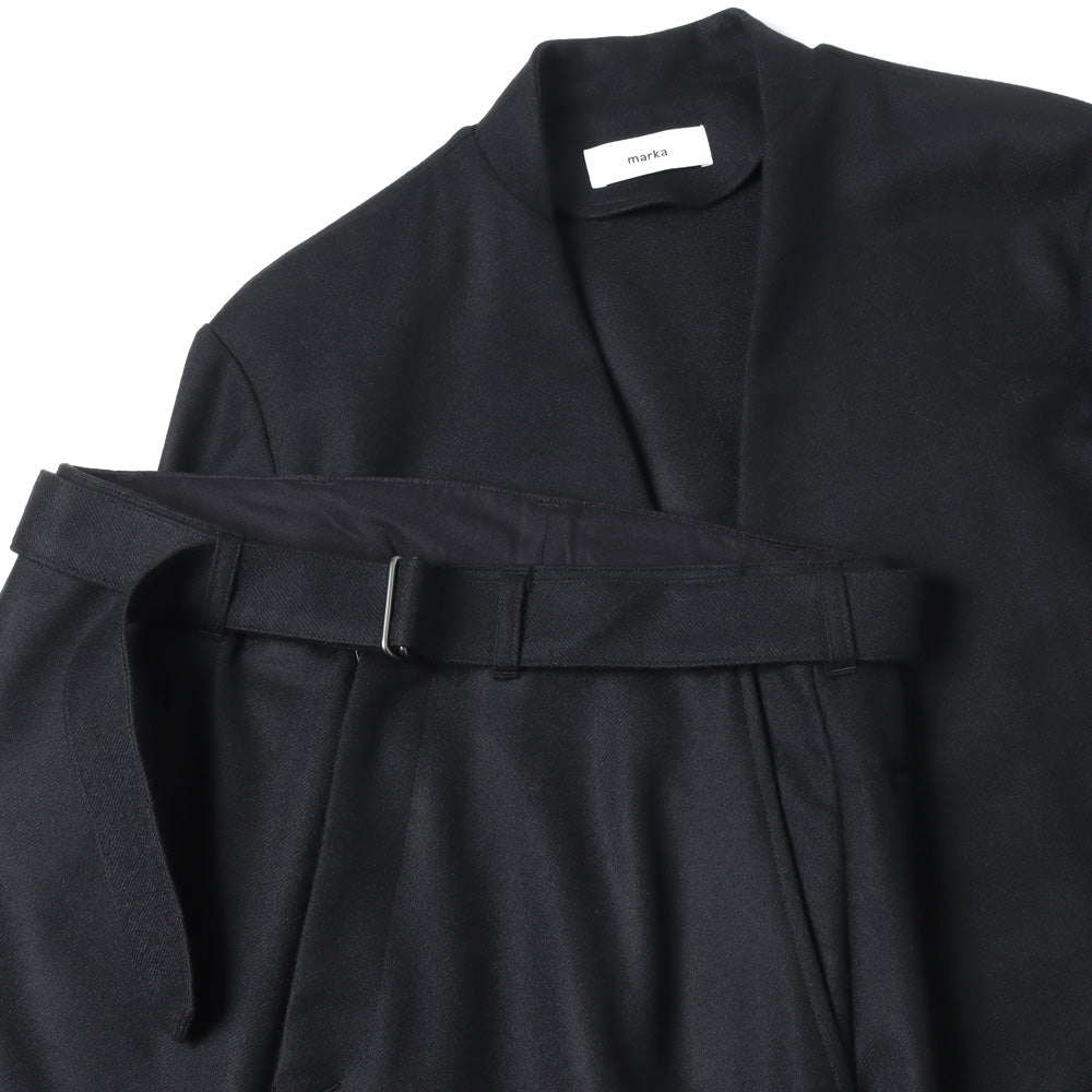 LAPELLESS SHIRT JACKET WOOL FLANNEL