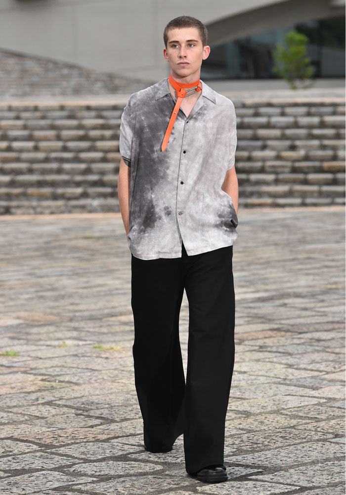 CU/CO TWILL VESSEL S/S OPEN COLLAR SHIRT